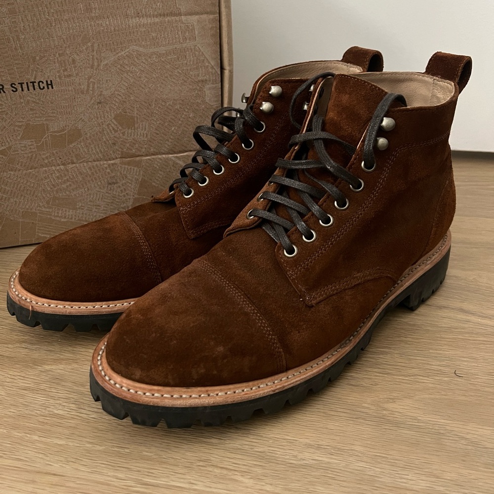 The Moto Boot in Snuff Weatherproof Suede